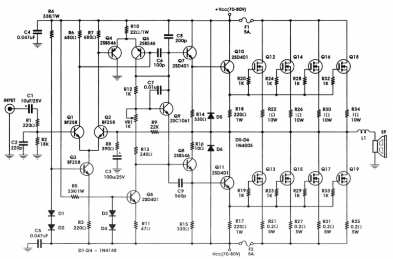 Skema Power BALAP SPL dengan Driver Power Karakter Low Sub
