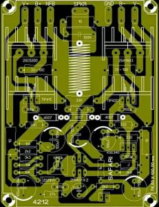 Skema Driver Power Safari TEF GLERR, Layout Amplifier Mono 400 Watt