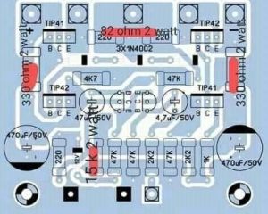Skema Power Amplifier Namec TEF 7000 watt Layout Driver Mono
