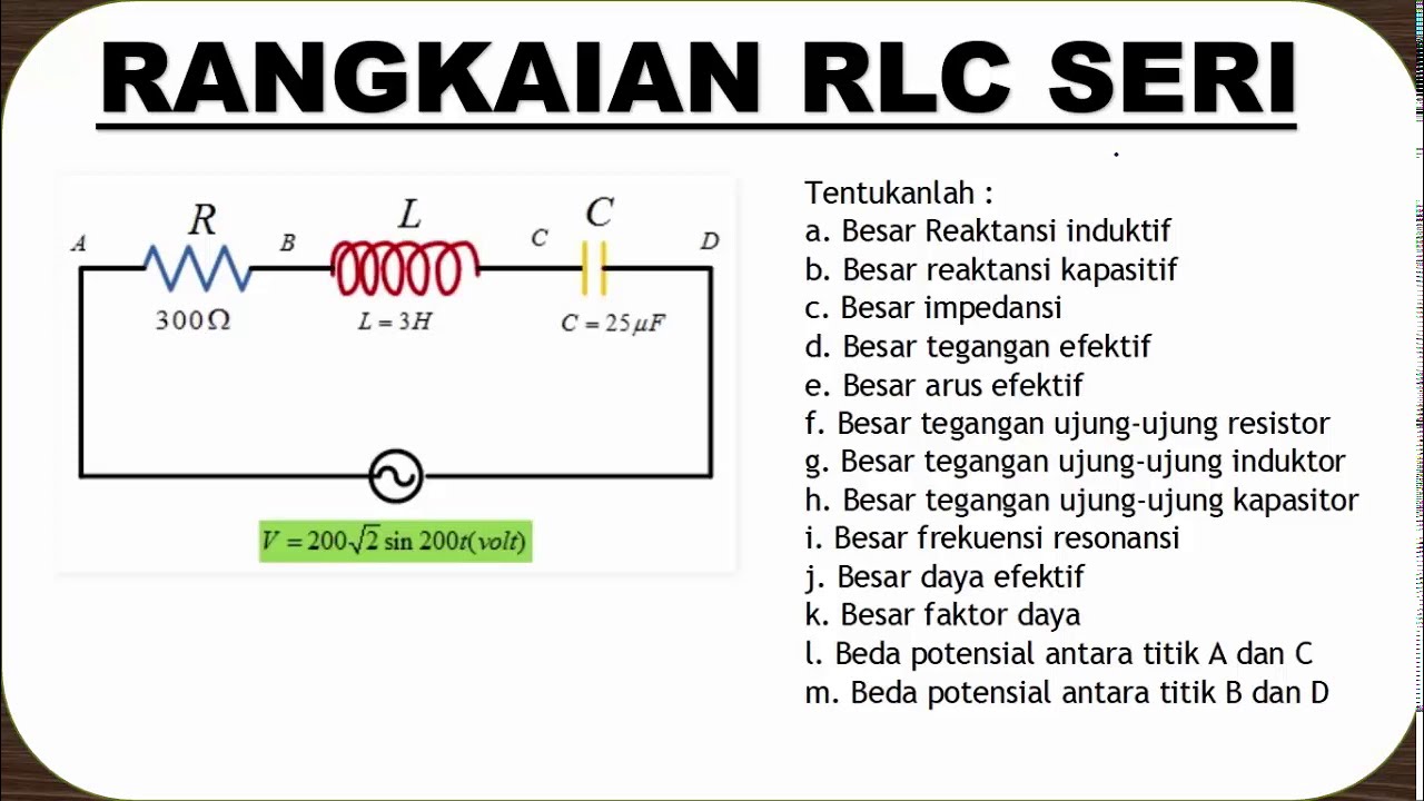 Rangkaian RL, jenis dan fungsinya